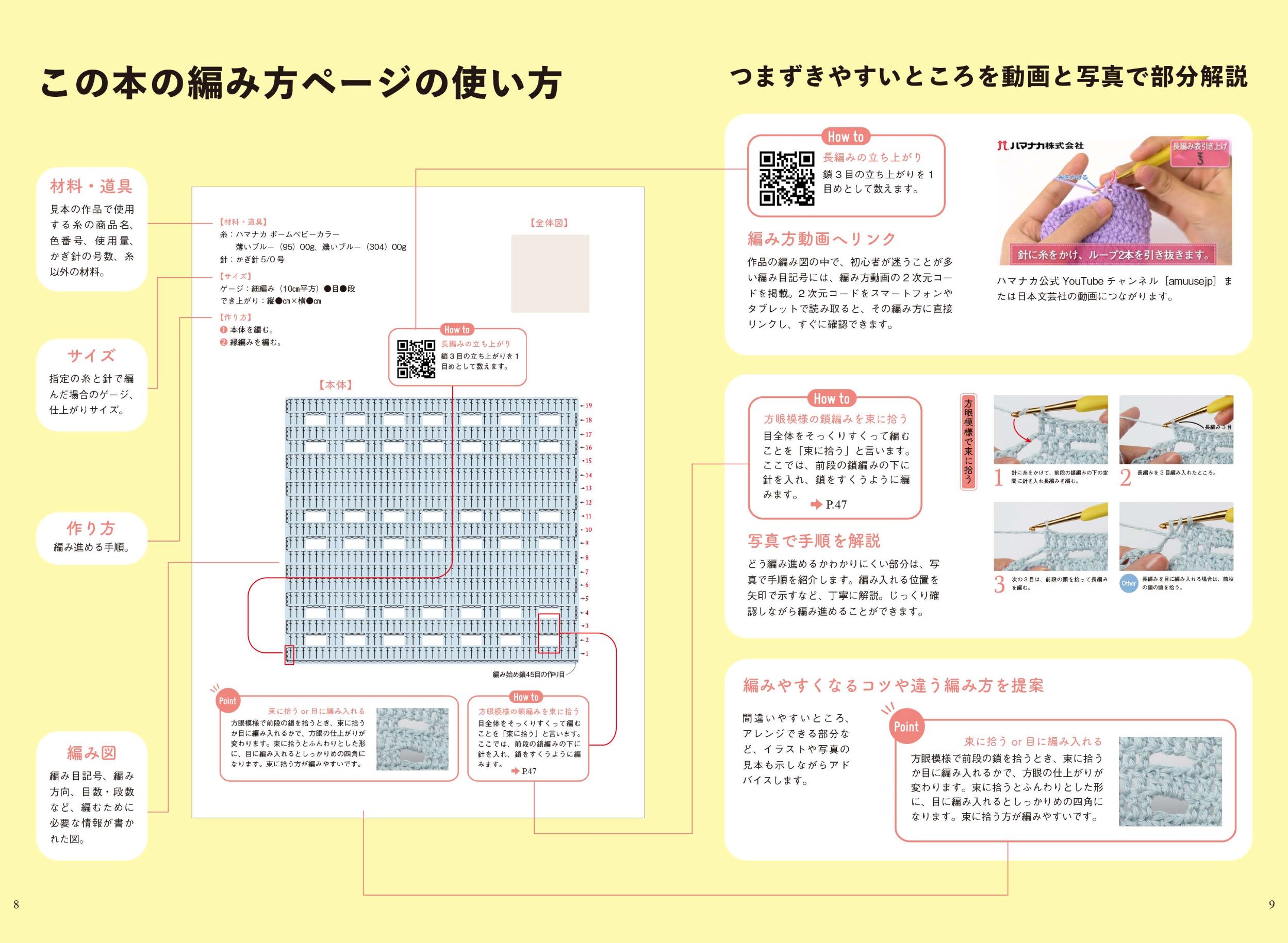 かぎ針編みの 編み図が読めるようになる本